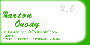 marton onody business card